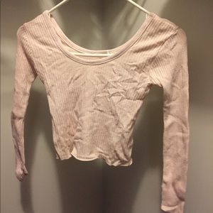 Urban Outfitters pink long sleeve crop top